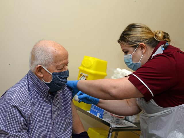 Ralph Coleman, of Doncaster, came to recieve the vaccine with his wife Marlene. Picture: NDFP-15-12-20-CovidVaccine 8-NMSY