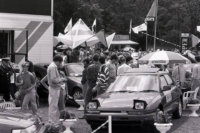 The crowds enjoying the Sheffield Motor Show and Family Gala at Graves Park, July 1990