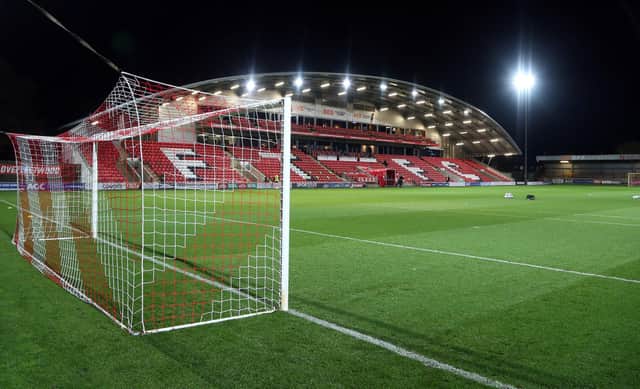 A general view prior to the EFL Trophy match between Fleetwood Town and Sunderland at Highbury Stadium on November 10, 2020.