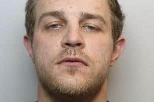 Pictured is Blair Brooke, aged 29, of Radcliffe Road, Athersley North, Barnsley, who has been sentenced at Sheffield Crown Court to six years of custody after he admitted committing an aggravated burglary in Barnsley while he had a knife.