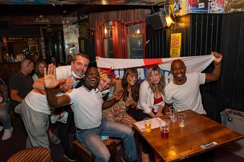 England fans at The Kings Pub in Southsea for the England vs Italy match on 11 July 2021. Picture: Andy Hornby