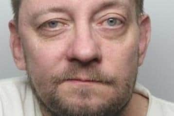 Pictured is Paul Scott, aged 45, of Harrogate Drive, at Denaby, Doncaster, who was sentenced at Sheffield Crown Court to an extended sentence of 10 years and nine months after he pleaded guilty to wounding with intent against his ex-partner, assault occasioning actual bodily harm against his brother, making threats to kill his ex-partner, having an offensive weapon, and causing criminal damage.