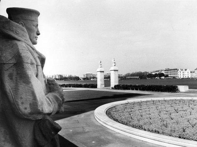 Naval war memorial in Southsea Common in April 1985
