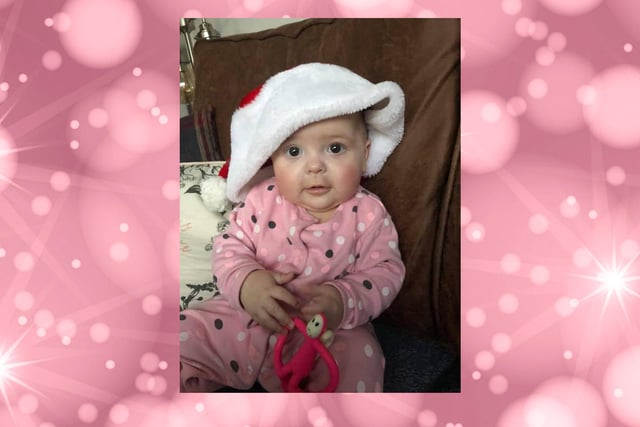 Four-month-old Esme is ready for Santa!