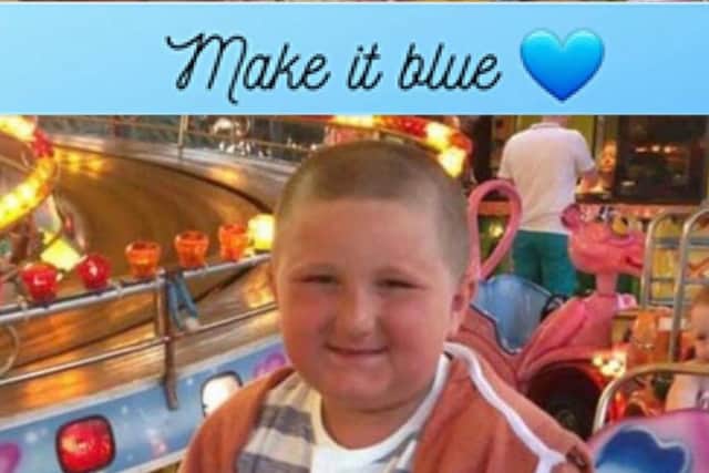 Scores of people have backed an appeal to 'turn Twitter blue' for Alfie Hague