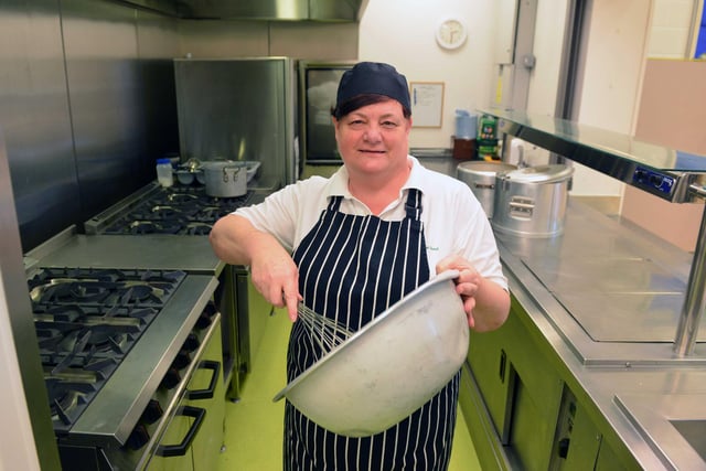Stanhope Primary School cook Lynn Curtin is pictured ahead of International School Meals Day three years ago.