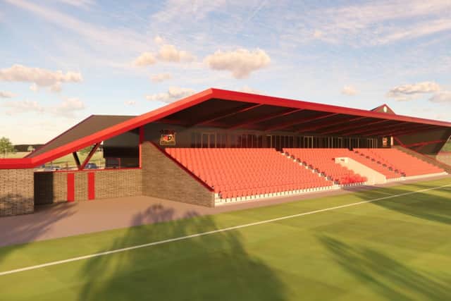 One of the stands at Sheffield FC's proposed new stadium in Meadowhead (pic: Sheffield FC/WMA Architects)