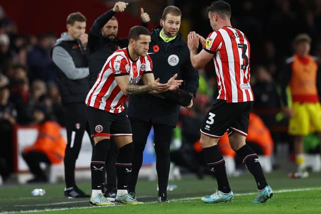 Sheffield United captain Billy Sharp (left) scored against Cardiff City in Wales last season: Darren Staples / Sportimage