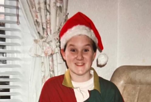 Dan Walker as a boy at Christmas