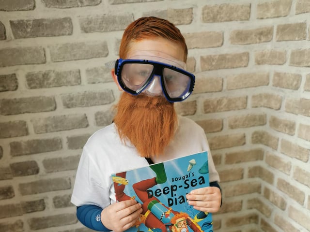 Albert, 6, dressed as Dougal the Deep Sea Diver for World Book Day.