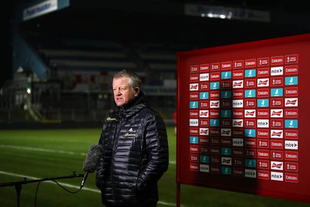 Sheffield United manager Chris Wilder is speaking to the media today ahead of the Blades taking on Fulham on Saturday nght. (Photo by Michael Steele/Getty Images)