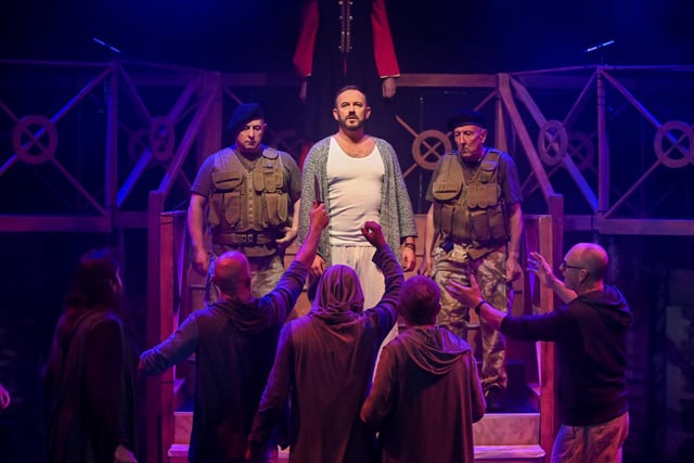 Darren Lewis playing the title role in Alnwick Stage Musical Society's production of Jesus Christ Superstar at Alnwick Playhouse in October 2021.