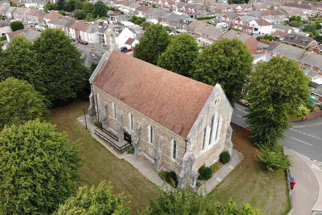 Brian is glad to have captured this aerial view of St Thomas the Apostle in Elson, Gosport.