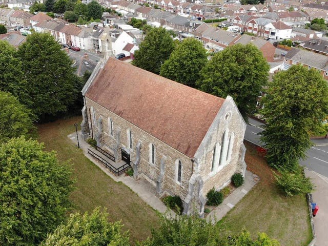 Brian is glad to have captured this aerial view of St Thomas the Apostle in Elson, Gosport.