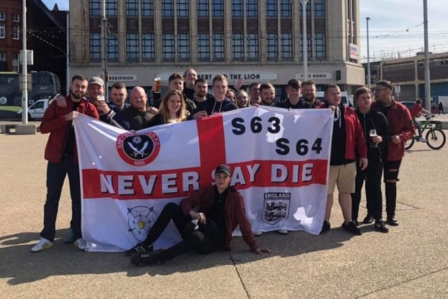 Chris Dewick tweeted this image which was taken in Blackpool in 2019 before the away game at nearby Preston North End.