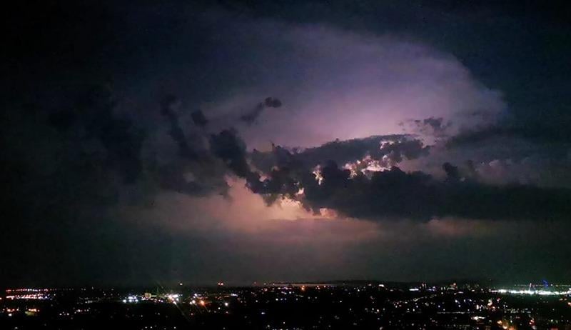 Picture from a thunderstorm over Portsmouth