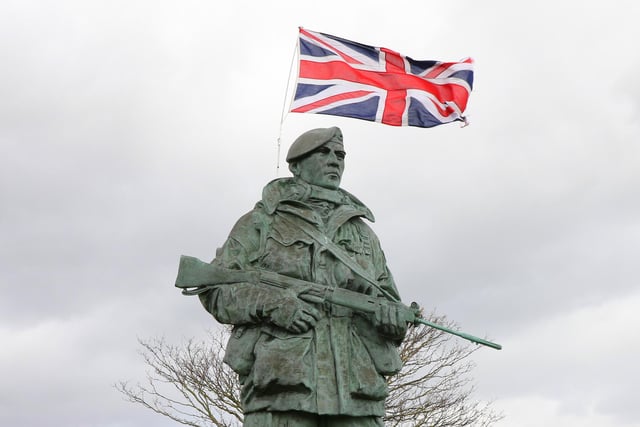 The Yomper Statue was unveiled in the 90s and it commemorates all of the Royal Marines and those who served with them during the Falklands War.
