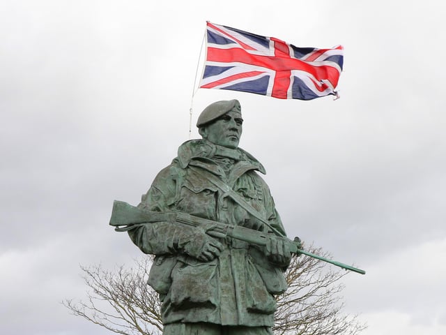 The Yomper Statue was unveiled in the 90s and it commemorates all of the Royal Marines and those who served with them during the Falklands War.