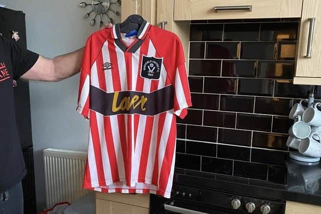 Lyndsey Grayson, of Spotswood Close, knew to go to her uncle Fred Wright when film crew Little Island Productions asked where they could find a 90s Sheffield United shirt for use in The Full Monty 2023.