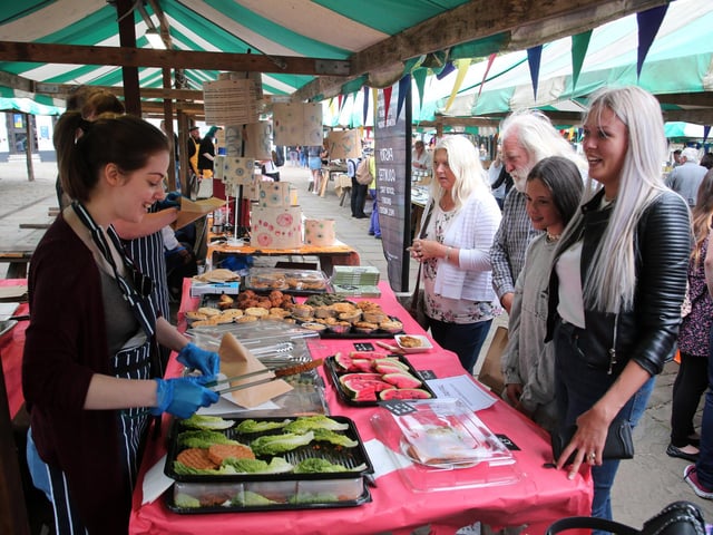 Leanne Body served up the vegan burgers and sausages in 2019