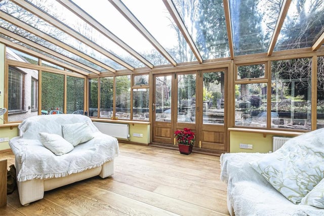 The large orangery has concealed wiring for media equipment and underfloor heating making it useable throughout the year.