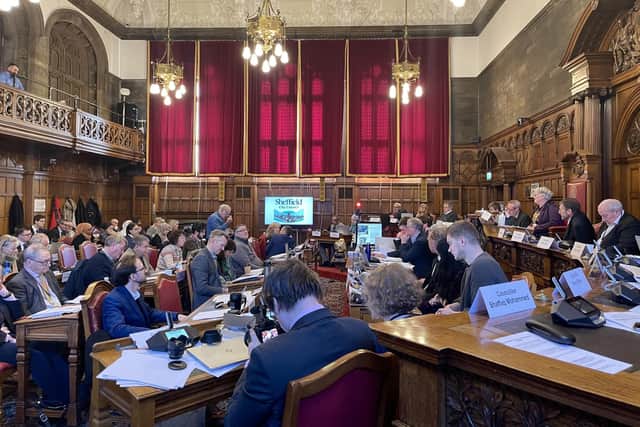Sheffield full council in the Town Hall. Cash-strapped Sheffield Council is planning to make £47.7 million of savings this year – more than most core cities – as it battles to balance the books.