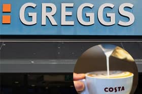 Greggs and Costa have become the latest high street businesses to be hit by supply chain shortages, with customers reporting shortages in chicken bakes and decaffinated coffee. Pictures: Getty Images.