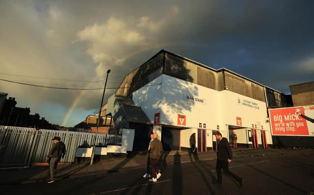 LUTON, ENGLAND - SEPTEMBER 29: A general view of the Kenilworth Road Stadium prior to the Sky Bet Championship match between Luton Town and Coventry City at Kenilworth Road on September 29, 2021 in Luton, England. (Photo by David Rogers/Getty Images)