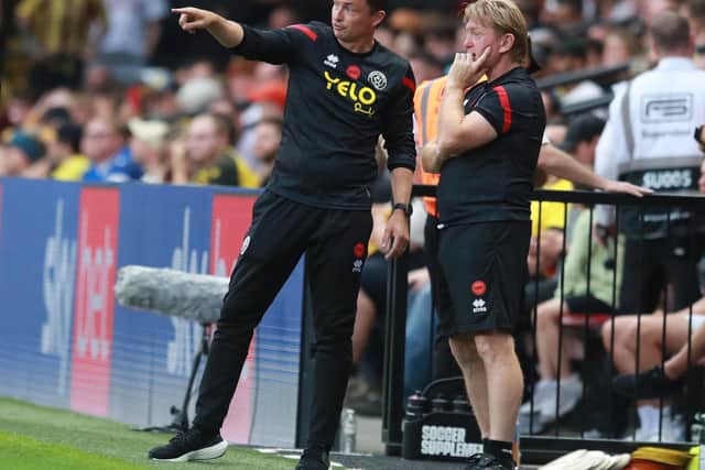 Sheffield United manager Paul Heckingbottom (left) and Stuart McCall: Jonathan Moscrop / Sportimage