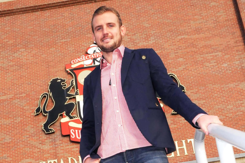 Lee Cattermole in one of the outfits the Sunderland players were modelling at the 2012 fashion show.