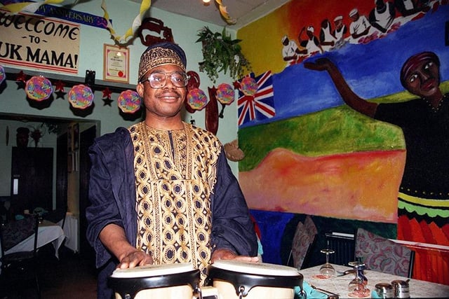 Godson Ogwudire pictured at the UK Mama African Restaurant, Fulwood Road, Broomhill, Sheffield, January 1998