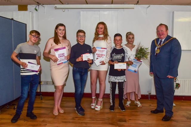 Hartlepool Mayor Councillor Allan Barclay with entrants in 2018's Carnival Prince and Princess competition at the Victoria Arms. Pictured left to right are: Fynn Kitching, Cailtlin Turner, Jake Kitching, Amyee Pearce, Jonathan Little and Nicole Gough.