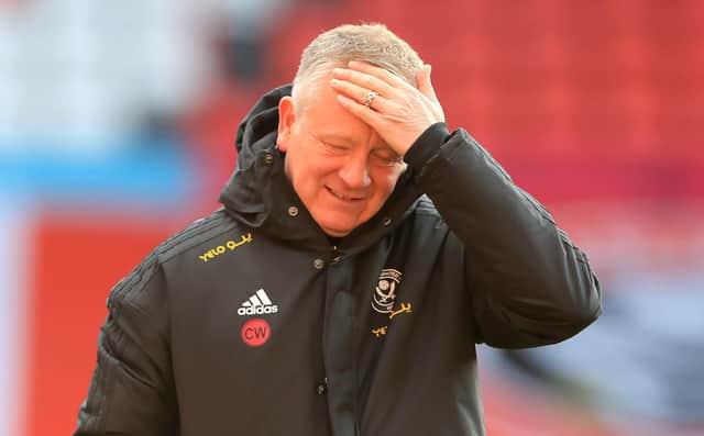 Sheffield United manager Chris Wilder before the Premier League match at Bramall Lane, Sheffield: Mike Egerton/PA Wire.