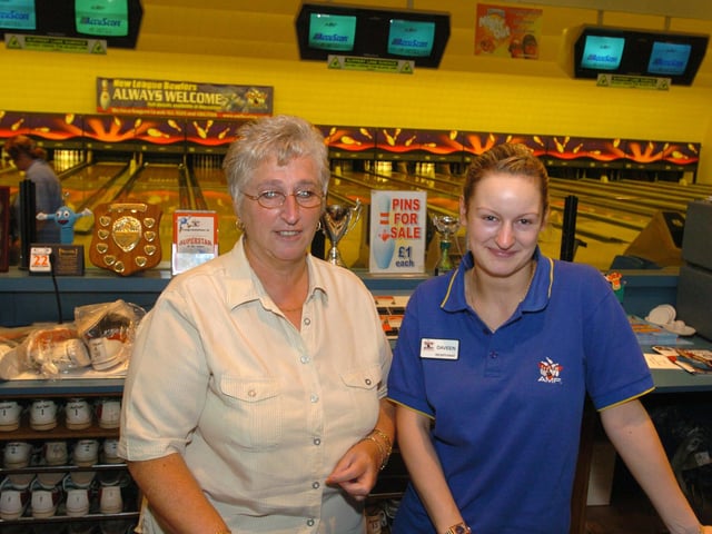 Pictured at Firth Park bowling alley in 2004 were staff LtoR Mary Crossland, and Daveen Heathcote.