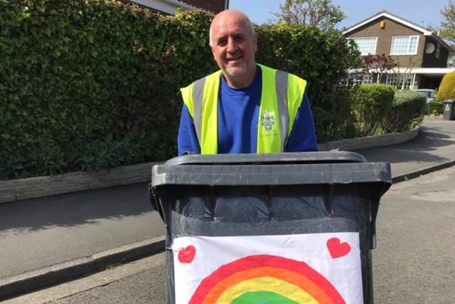 Kevin Gallagher: Lovely photo of rainbow and thank you on bin to thank refuse & recycling crews. Done by children and residents of South Tyneside , who appreciate the hard work and commitment of crews to keep the service running & streets clean during our crisis.