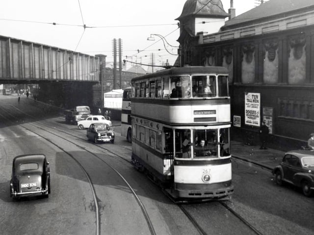 Tram car number 267 pictured at Heeley Bridge, Sheffield - Photo National Tramway Museum