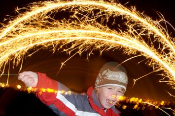 Six year old Mason Flannery from Sprotbrough with a sprinkler in 2007.