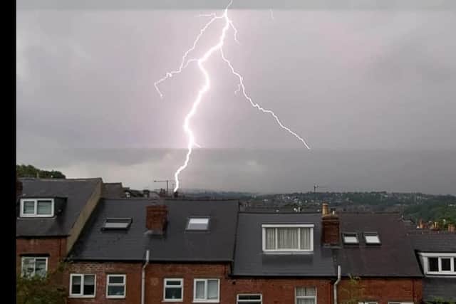 Lightning lit up the sky across Sheffield on Tuesday night (Pic: Geoffrey Mark Wainwright)