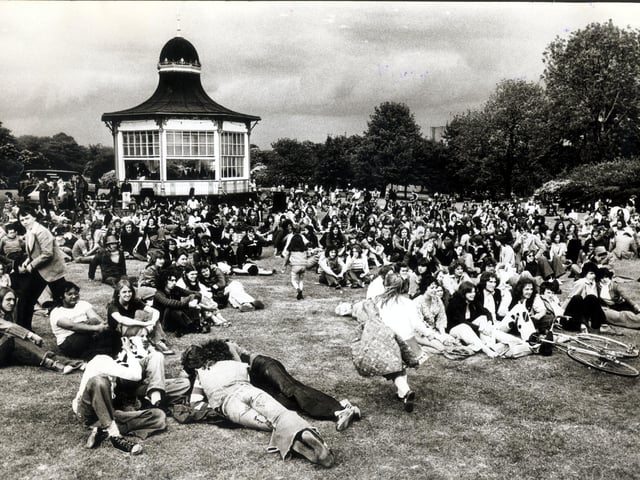People at Weston park, Sheffield, in July 1979.