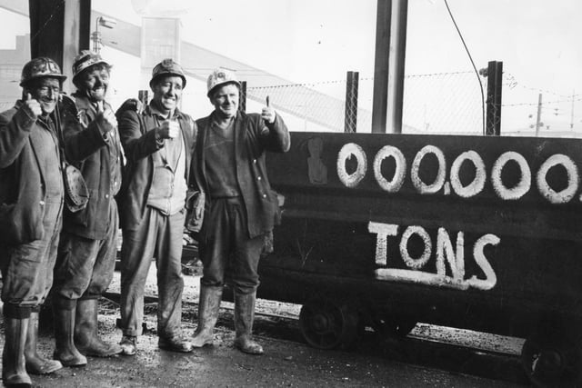 Westoe Colliery miners, left to right:  J W Cranson of Consett; J W Rowlandson, O Bassett, and H Malcolm all of South Shields.