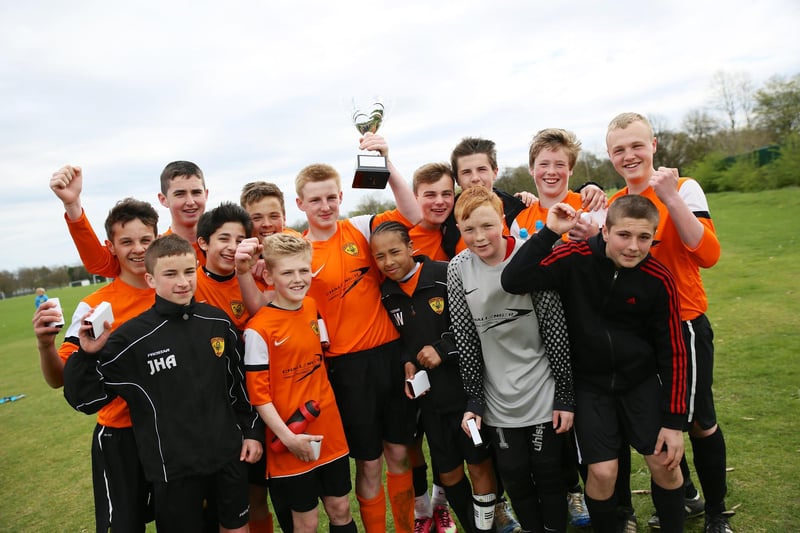 The Under 14s celebrate winning the League Cup in 2013.