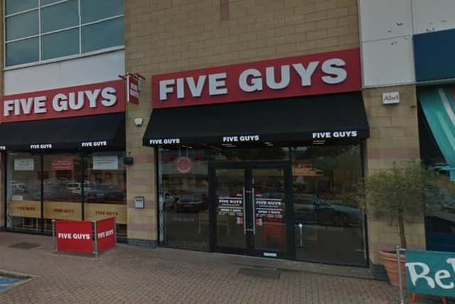 Five Guys operates a restaurant at the Centertainment complex in Sheffield