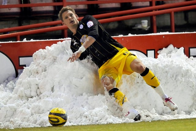 We couldn't resist this one... it was snow joke for the Owls and Daniel Jones in Devon at the Exeter City v Sheffield Wednesday on Boxing Day, 2010