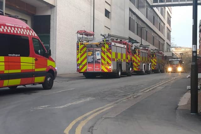 Fire engines outside Area nightclub on  Burgess Street in Sheffield city centre this morning (Pic: Nathan Ddug)