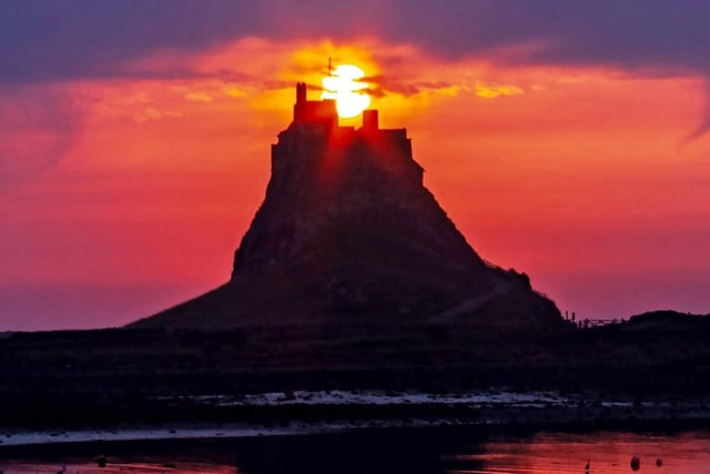 A majestic view of Lindisfarne Castle.