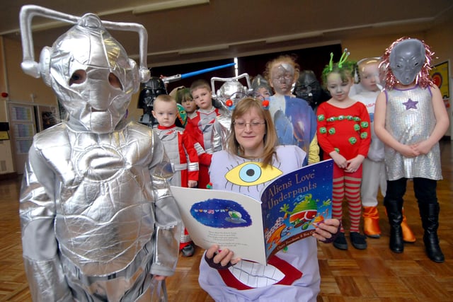 These Monkton Infants School pupils dressed up in characters with a theme of space in this photo from 2008.