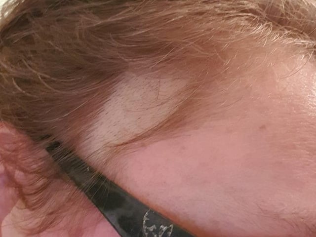 Gemma Fisher missed a big patch during her at home hair cut.