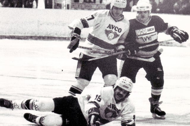 Jindrich Kokrment on the ice in a game against Whitley Warriors, 1988 (Pic: Bill Dickman)