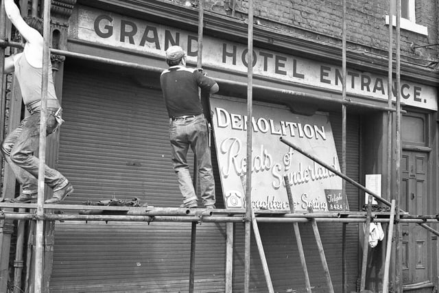 Work started on the demolition of the Grand Hotel, Bridge Street, in August 1974.