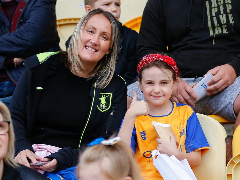 Mansfield Town fans before the match with Harrogate.